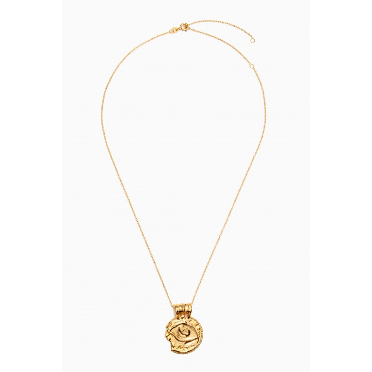 Alighieri - The Illuminated Eye Medallion Necklace in 24kt Gold-plated Bronze
