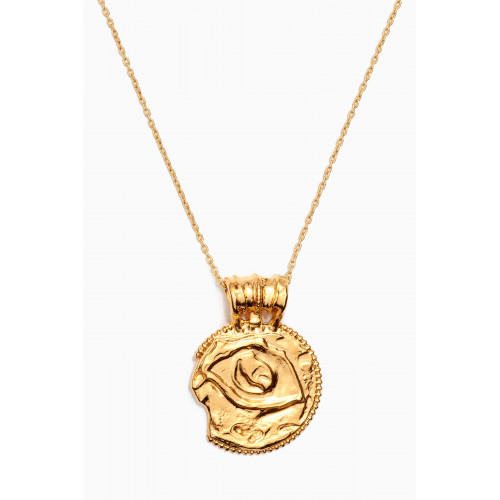 Alighieri - The Illuminated Eye Medallion Necklace in 24kt Gold-plated Bronze