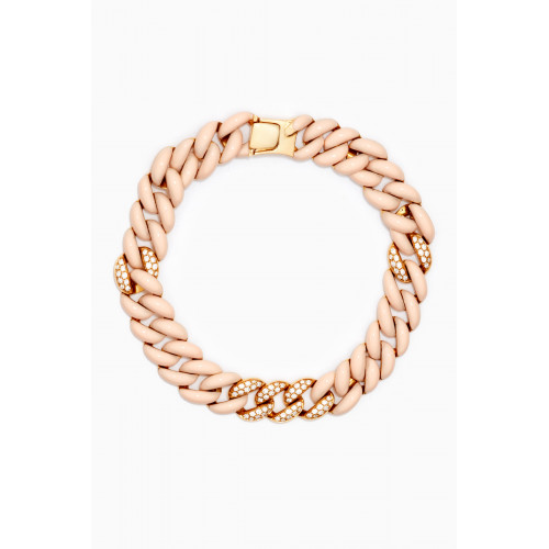 Maison H Jewels - Diamond & Enamel Chain Bracelet in 18kt Gold
