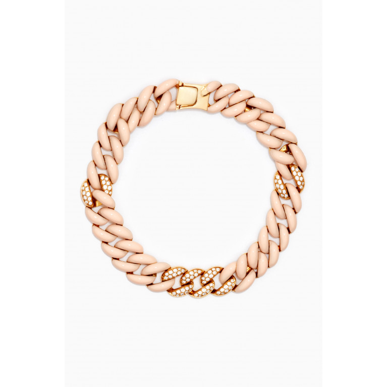 Maison H Jewels - Diamond & Enamel Chain Bracelet in 18kt Gold