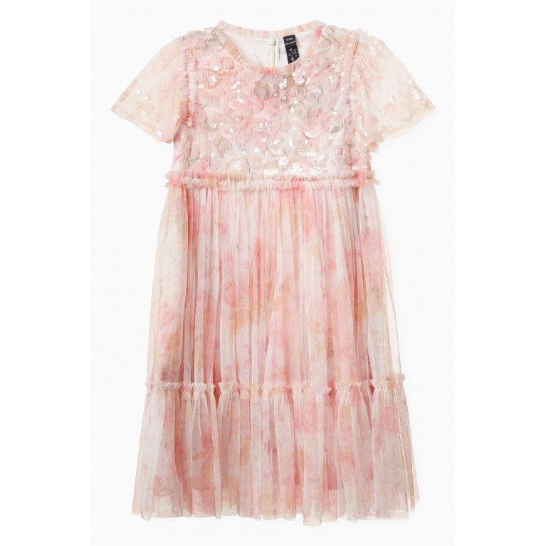 Needle & Thread - Rose Bluebell Floral Dress in Sequin