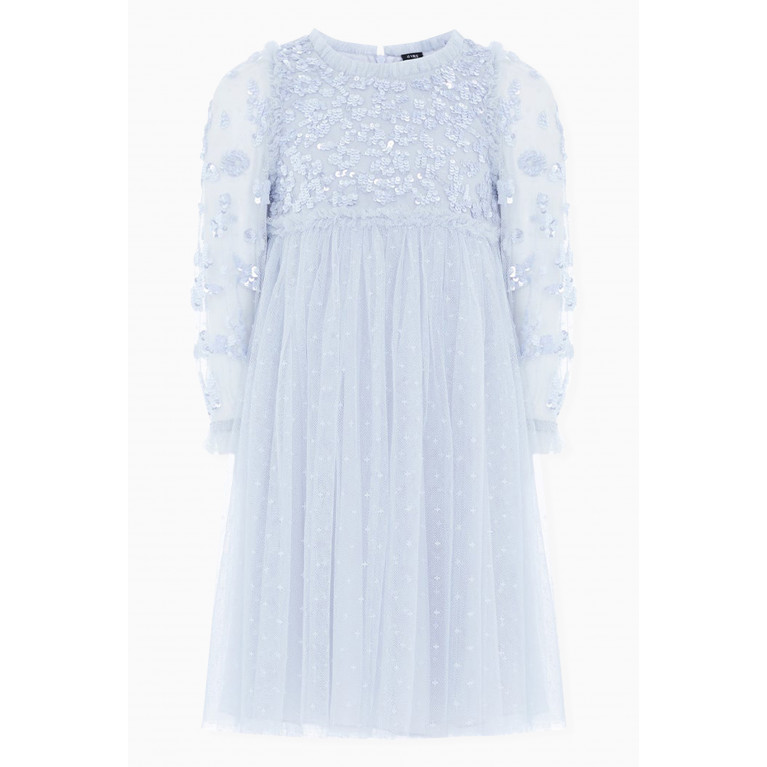 Needle & Thread - Lillybelle Long Sleeved Dress in Sequin Blue