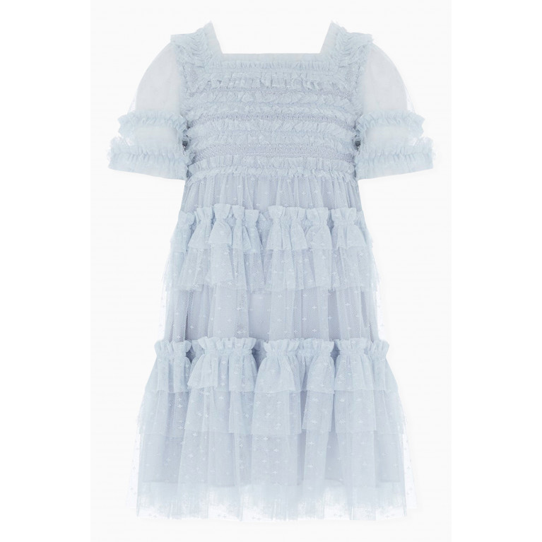 Needle & Thread - Peaches Smocked Dress in Fabric Blue