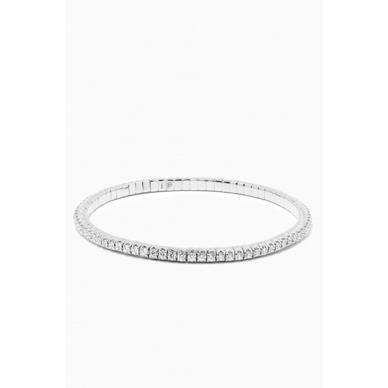 Maison H Jewels - Diamond Stretch Bangle in 18kt White Gold Silver