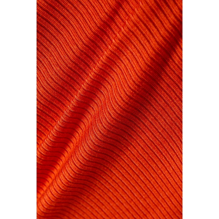 Lama Jouni - Cut-out Off-shoulder Dress in Stretch-viscose Orange