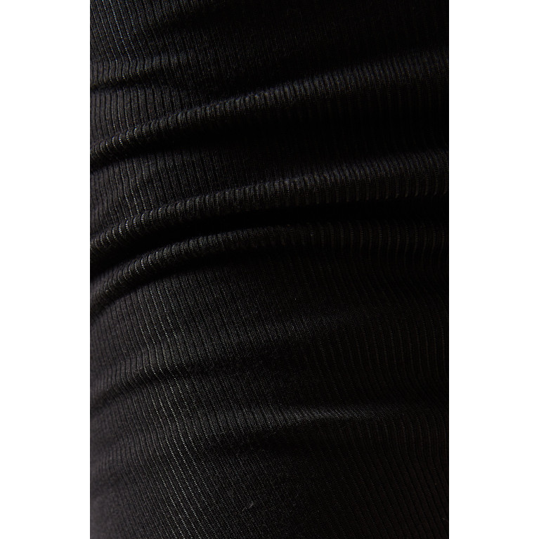 Lama Jouni - Strap Maxi Skirt in Ribbed Knit Black