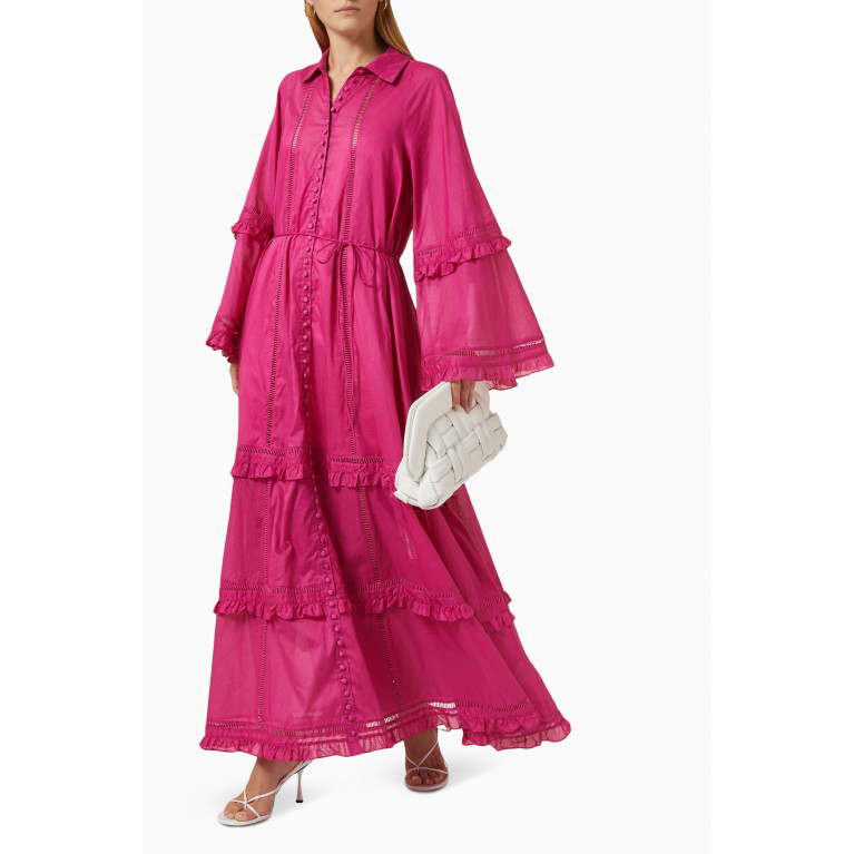 Joslin - Dianne Maxi Shirt Dress in Organic Cotton Pink