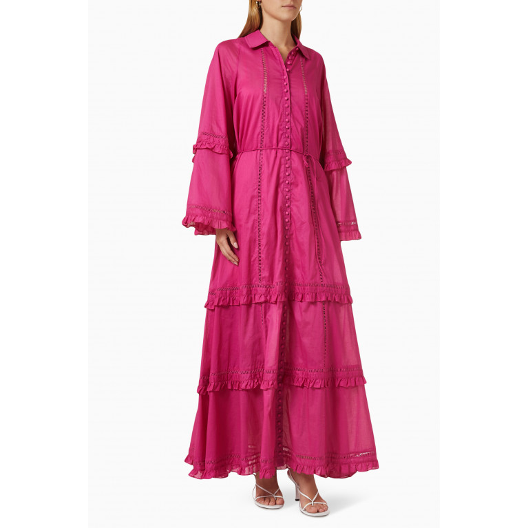 Joslin - Dianne Maxi Shirt Dress in Organic Cotton Pink