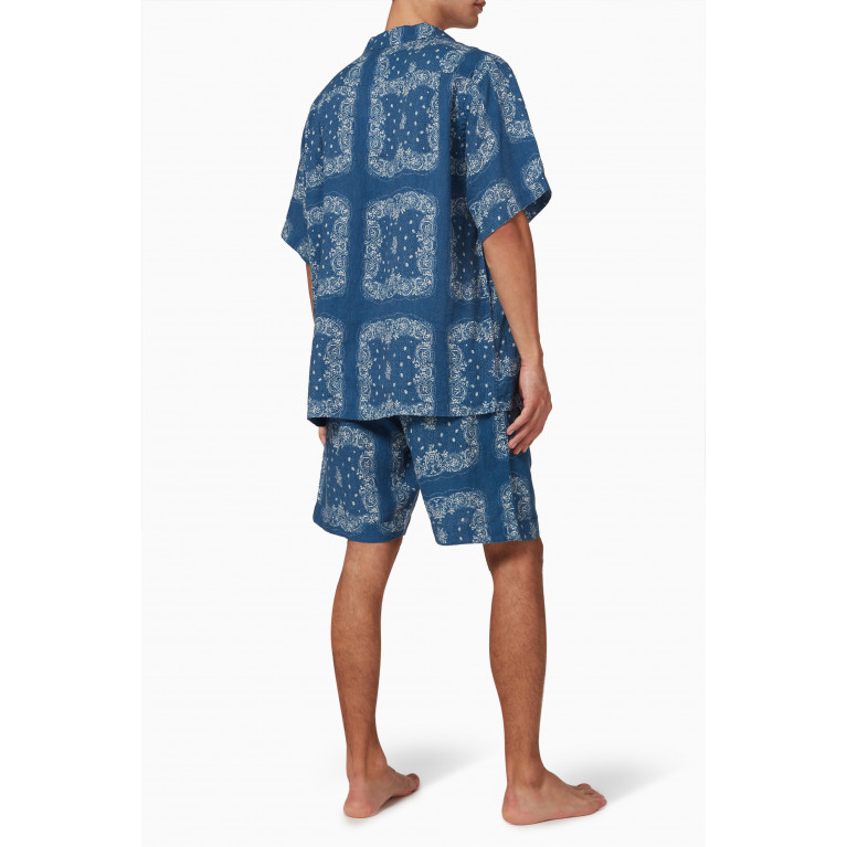Desmond & Dempsey - Bandana Print Pyjama Set in Linen
