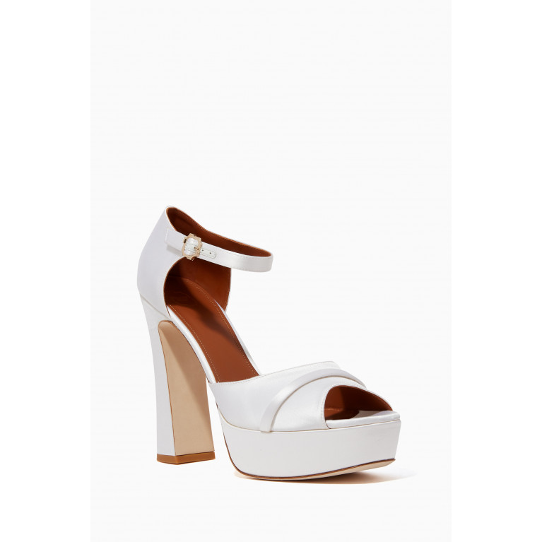 Malone Souliers - Yuri 125 Buckled Platform Sandals in Satin