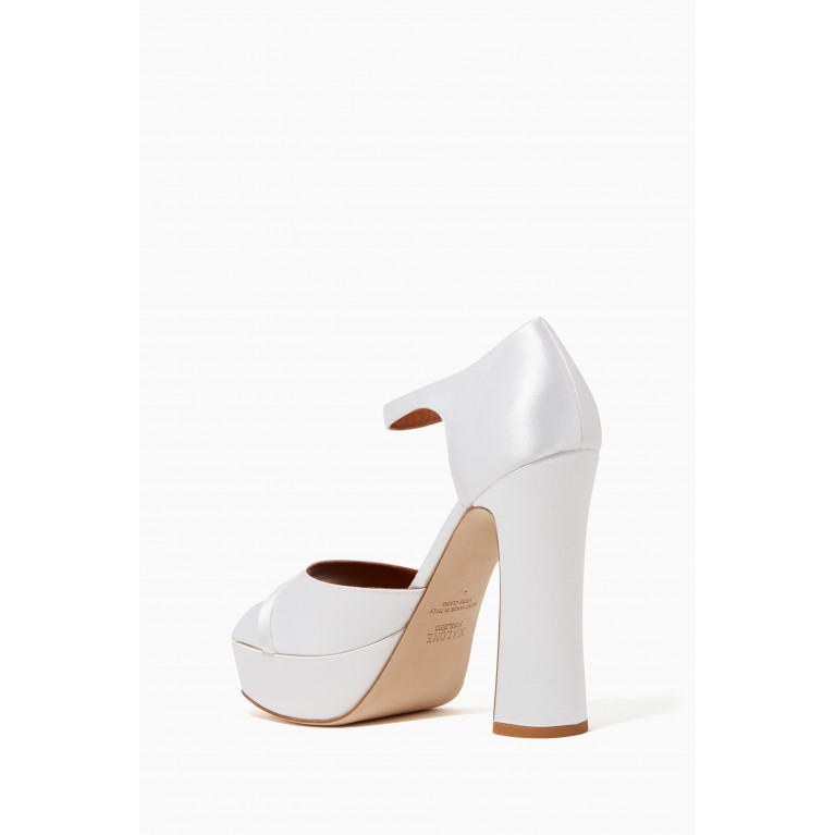 Malone Souliers - Yuri 125 Buckled Platform Sandals in Satin