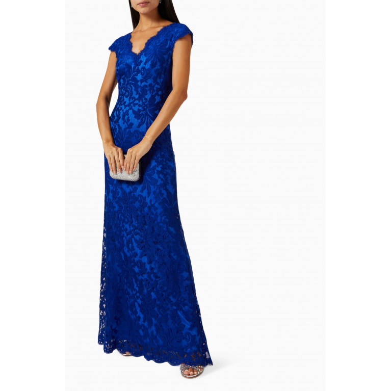 NASS - Cap-sleeve Maxi Dress in Lace