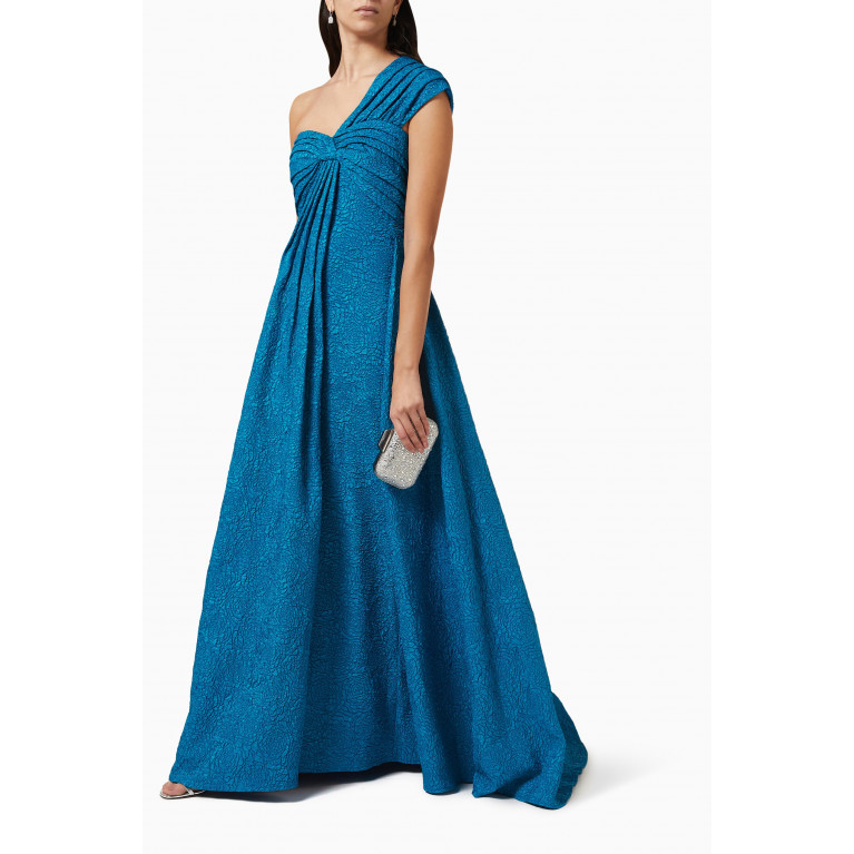 NASS - One-shoulder Maxi Dress Blue