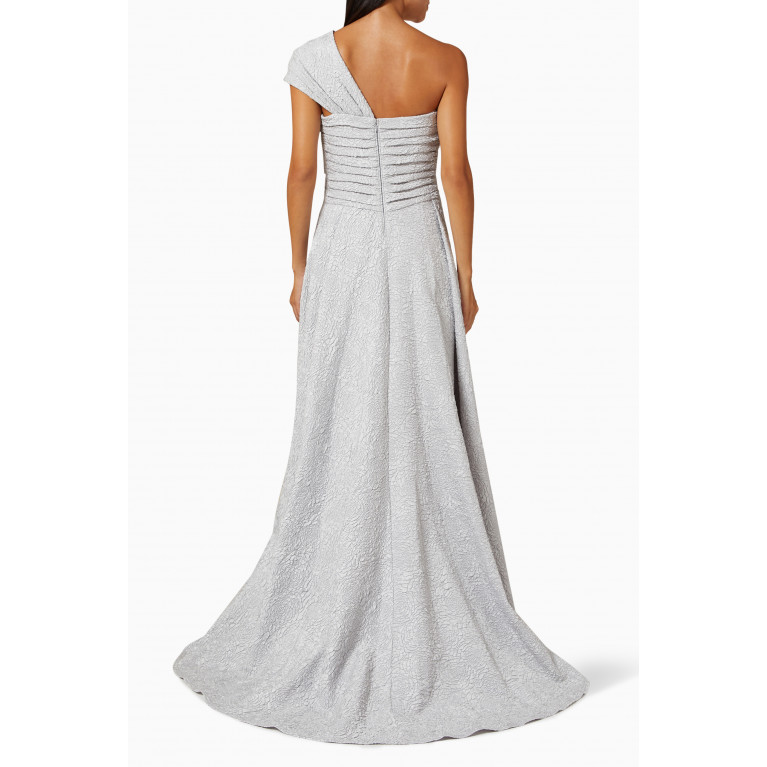 NASS - One-shoulder Maxi Dress Silver