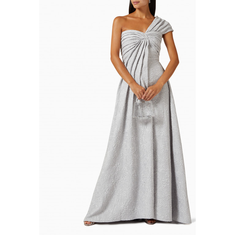 NASS - One-shoulder Maxi Dress Silver