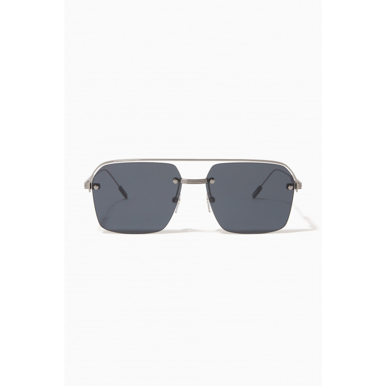 Zegna - Navigator Sunglasses in Shiny Gunmetal