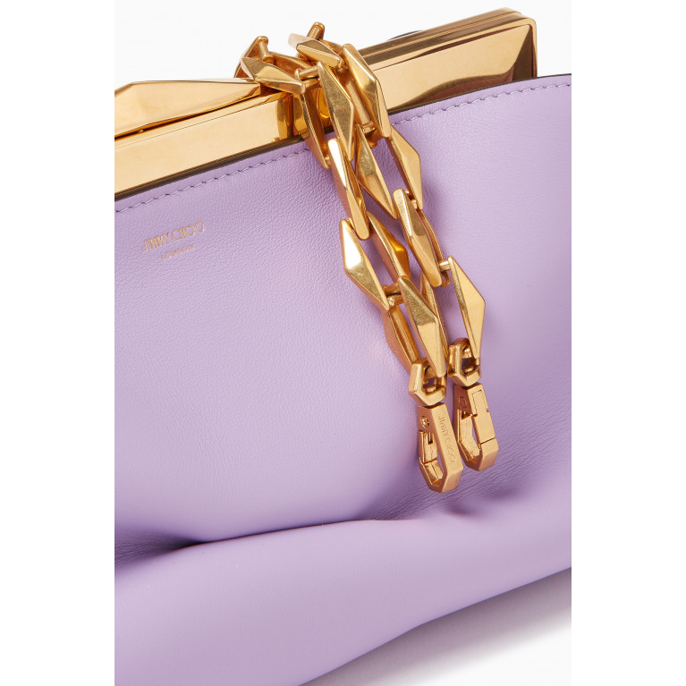 Jimmy Choo - Diamond Frame Clutch Bag in Nappa Bright Purple
