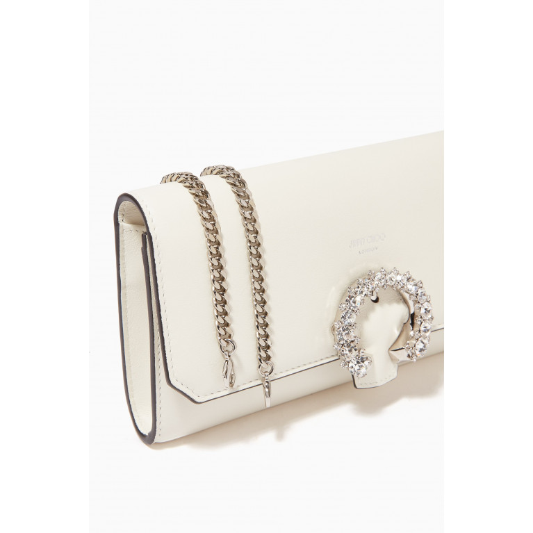 Jimmy Choo - Chain Wallet in Smooth Calfskin White