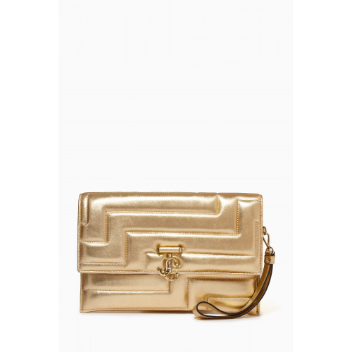 Jimmy Choo - JC Square Avenue Envelope Pouch in Quilted Metallic Nappa