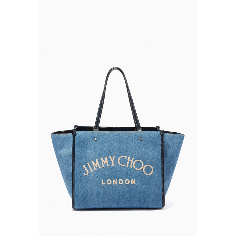 Jimmy Choo - Varenne Tote Bag in Washed Denim & Leather