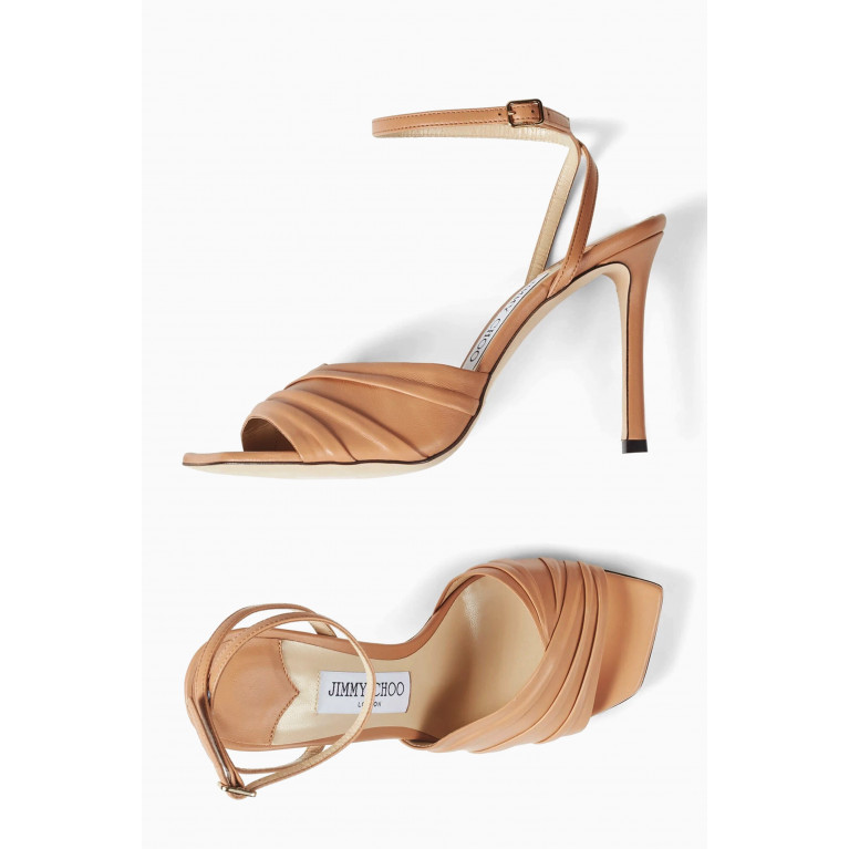 Jimmy Choo - Basil 95 Sandals in Leather Brown