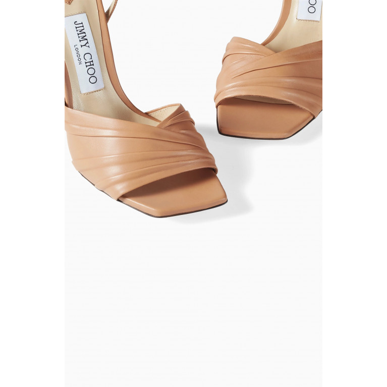 Jimmy Choo - Basil 95 Sandals in Leather Brown