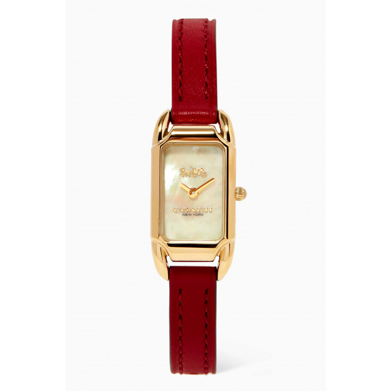 Coach - Cadie Quartz Gold-plated Steel & Leather Watch, 17.5 x 28.5mm