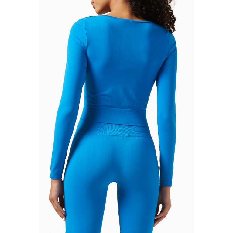 Pangaia - Activewear 2.0 Cropped Long Sleeve Top Cereulean Blue