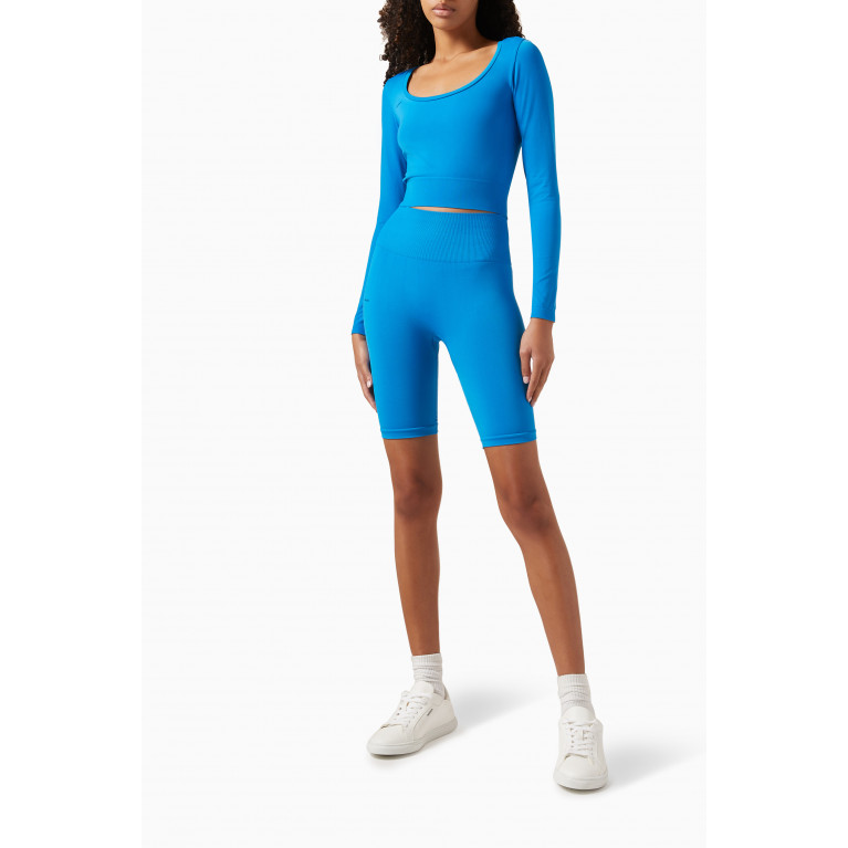 Pangaia - Activewear 2.0 Cropped Long Sleeve Top Cereulean Blue