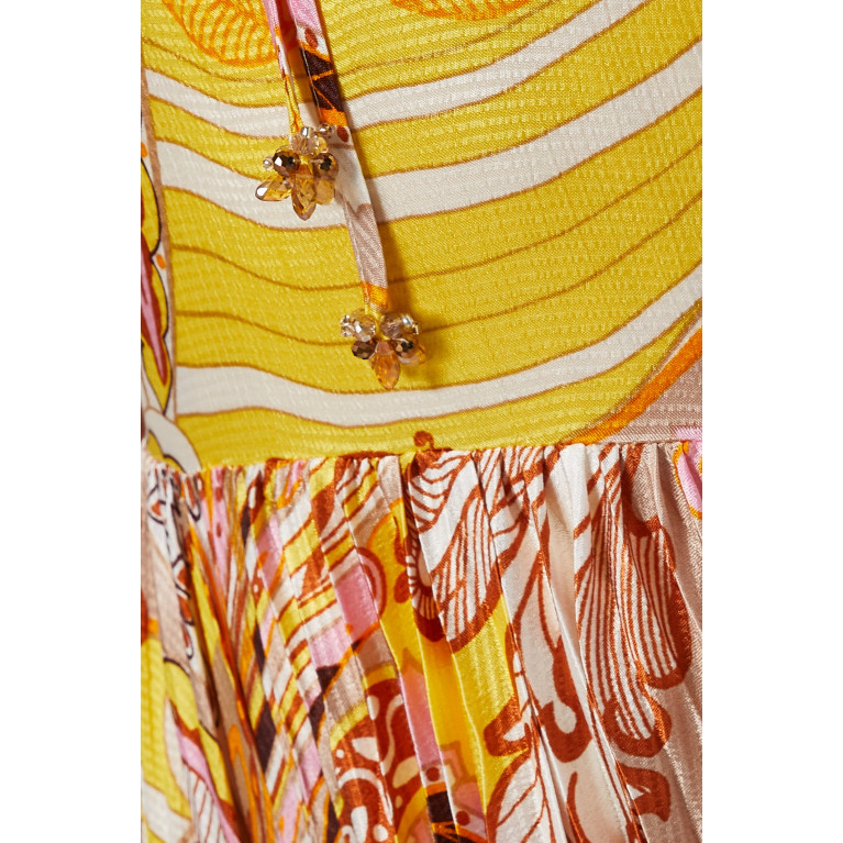 Gizia - Gathered Skirt Midi Dress in Viscose