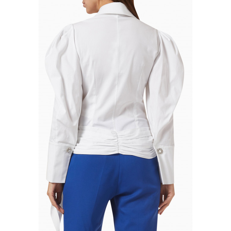 Gizia - Bow Shirt in Cotton Poplin