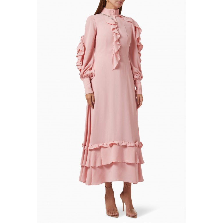 Gizia - Ruffled Midi Dress Pink