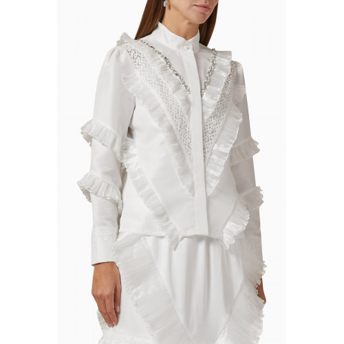 Gizia - Crystal-embellished Ruffle Shirt