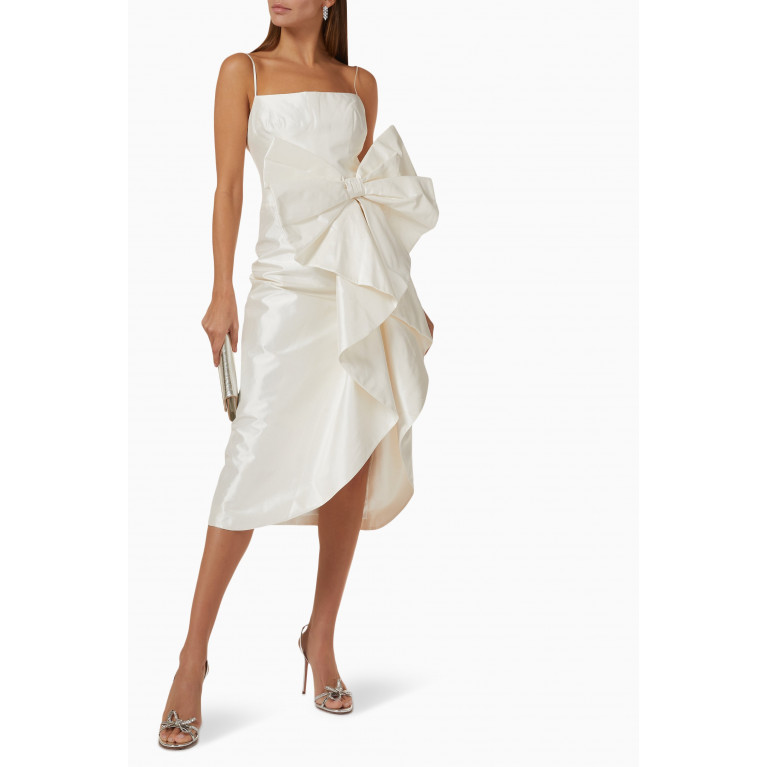 Rasario - Draped Midi Dress in Silk