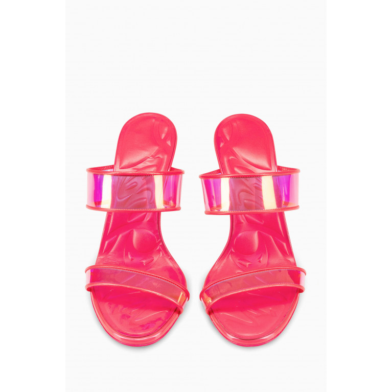 Christian Louboutin - Just Loubi 85 Sandals in Pearlescent Patent Leather & PVC