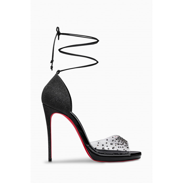 Christian Louboutin - Degratina Frou 120 Sandals in Glittered & Patent Leather
