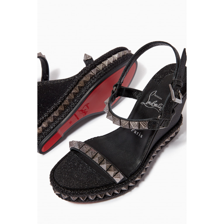 Christian Louboutin - Pyraclou 110 Wedge Sandals in Glittered Leather