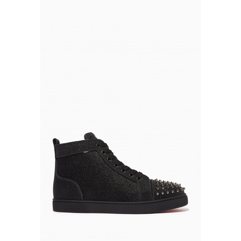 Christian Louboutin - Lou Spikes High-top Sneakers in Glittered Leather