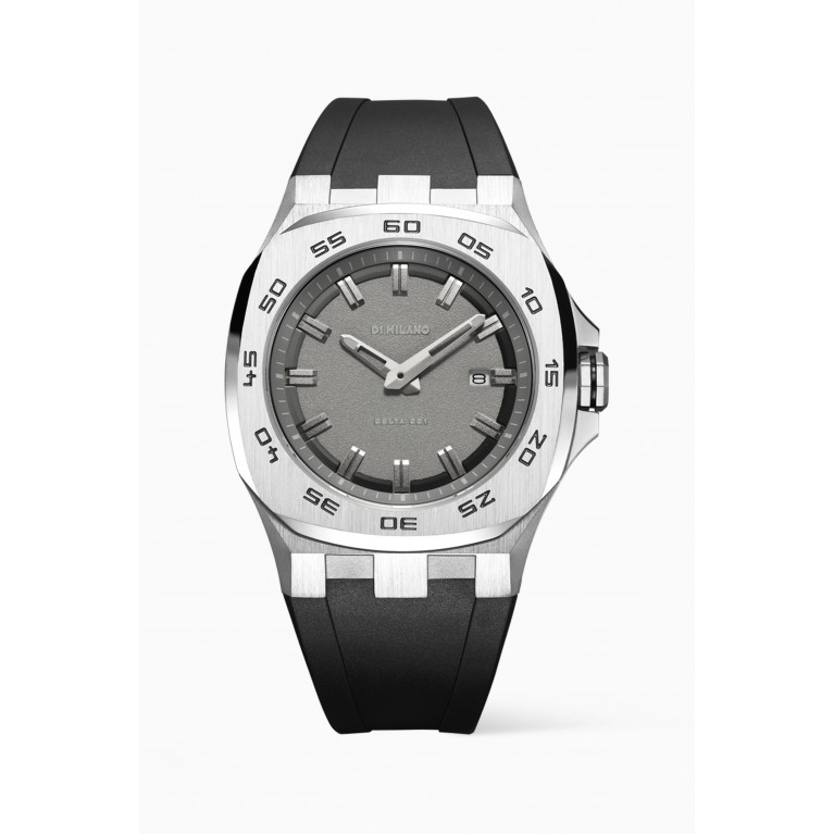 D1 Milano - Thunder Delta 001 Quartz Stainless Steel & Rubber Watch, 41.5mm