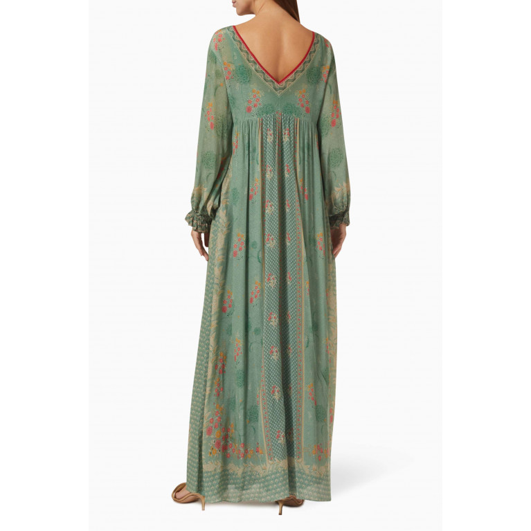 Anita Dongre - Long-sleeve Dress in Satin Green