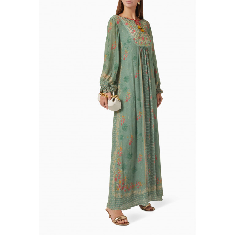 Anita Dongre - Long-sleeve Dress in Satin Green