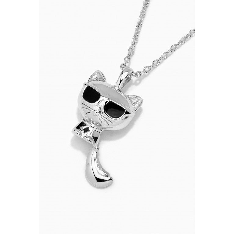 Karl Lagerfeld - K/Ikonik Choupette Necklace in Sterling Silver