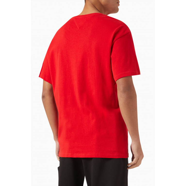 Tommy Jeans - Logo T-shirt in Cotton Red