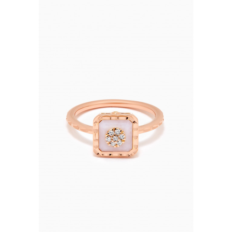 Korloff - Saint-Petersbourg Mother of Pearl & Diamond Ring in 18kt Rose Gold Pink
