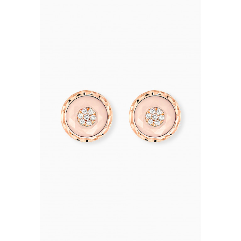 Korloff - Saint-Petersbourg Diamond Stud Earrings in 18kt Rose Gold Pink