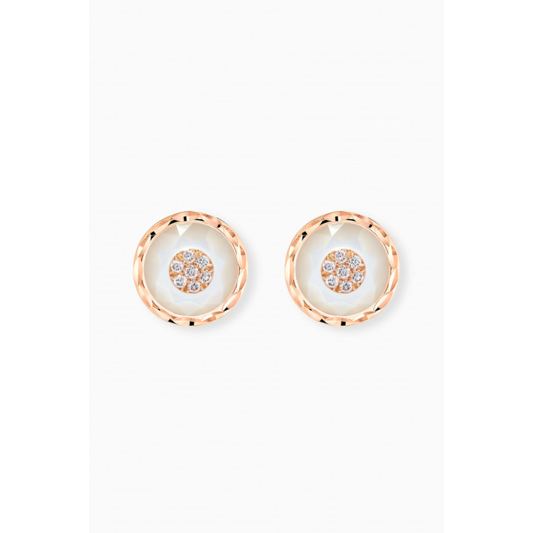 Korloff - Saint-Petersbourg Diamond Stud Earrings in 18kt Rose Gold White