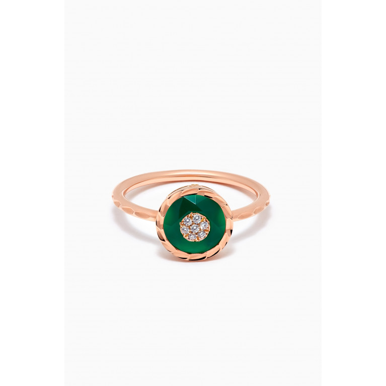 Korloff - Saint-Petersbourg Diamond Ring in 18kt Rose Gold Green