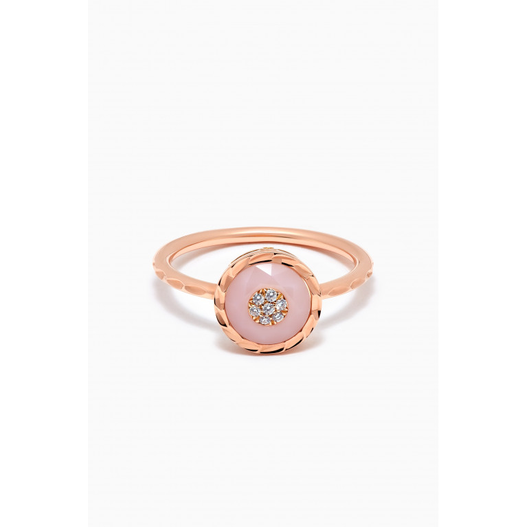 Korloff - Saint-Petersbourg Opal & Diamond Ring in 18kt Rose Gold Pink