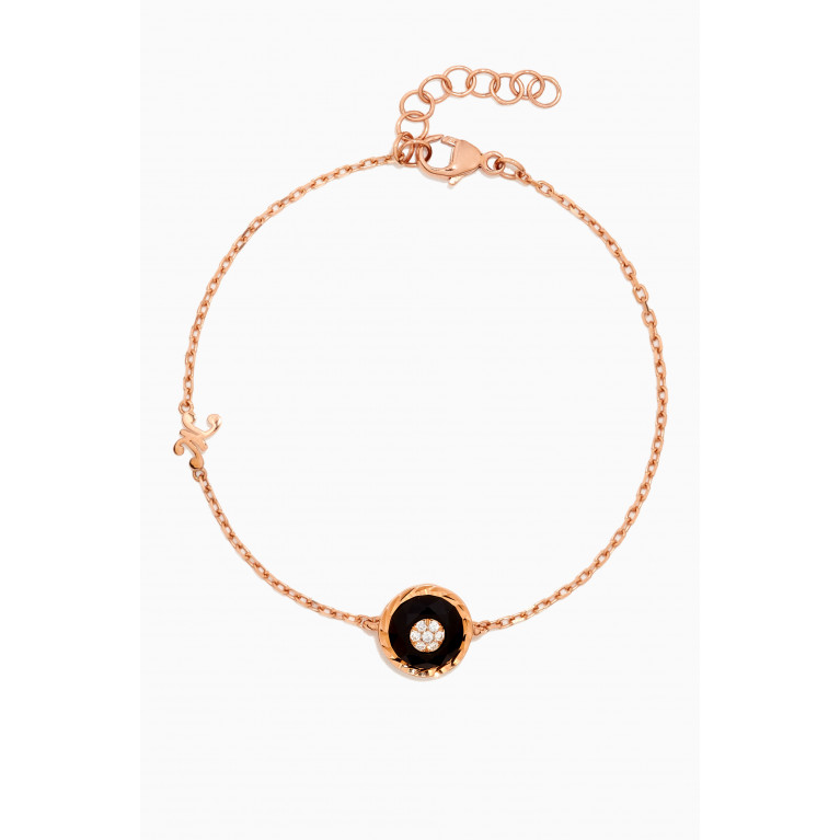 Korloff - Saint-Petersbourg Onyx & Diamond Bracelet in 18kt Rose Gold Black
