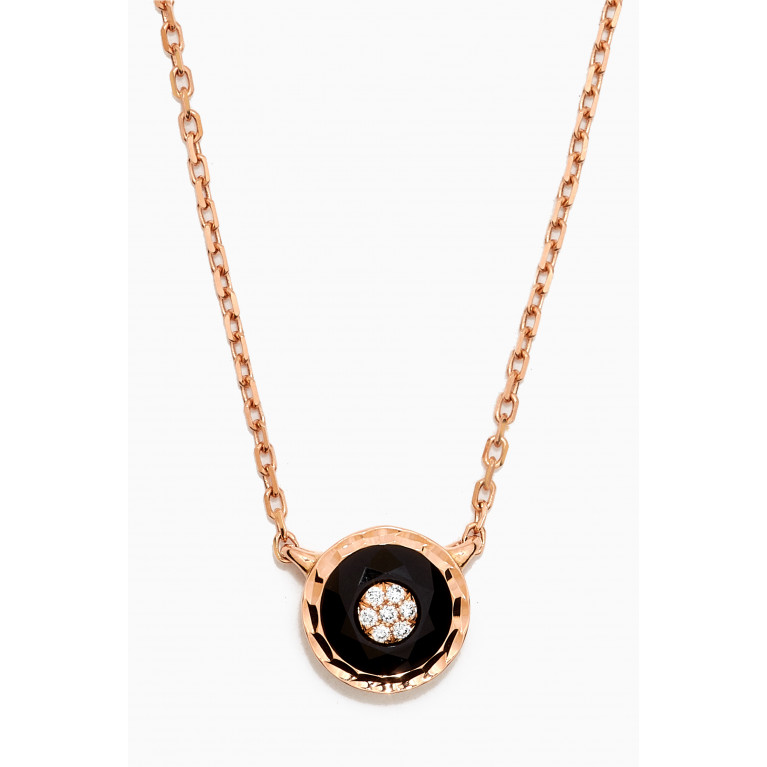 Korloff - Saint-Petersbourg Onyx & Diamond Necklace in 18kt Rose Gold Black